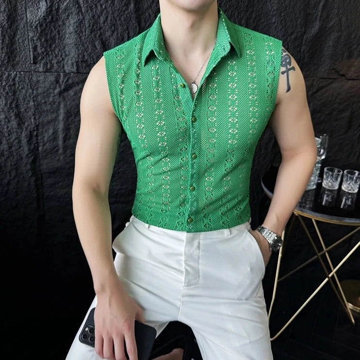 Casual Hollow Out Geometric Vest