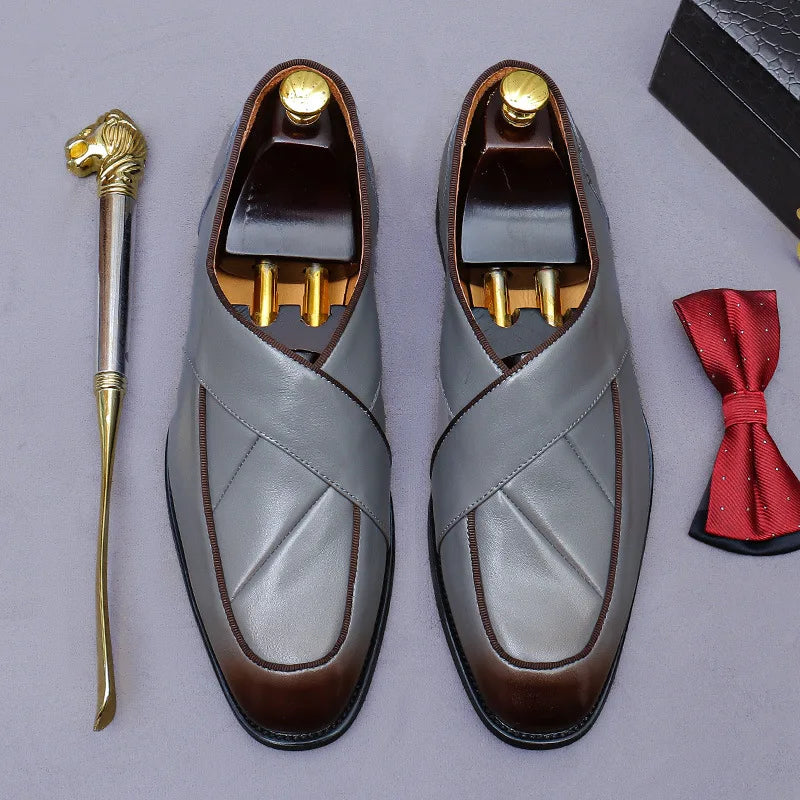 Criss-Cross Classic Leather Loafers
