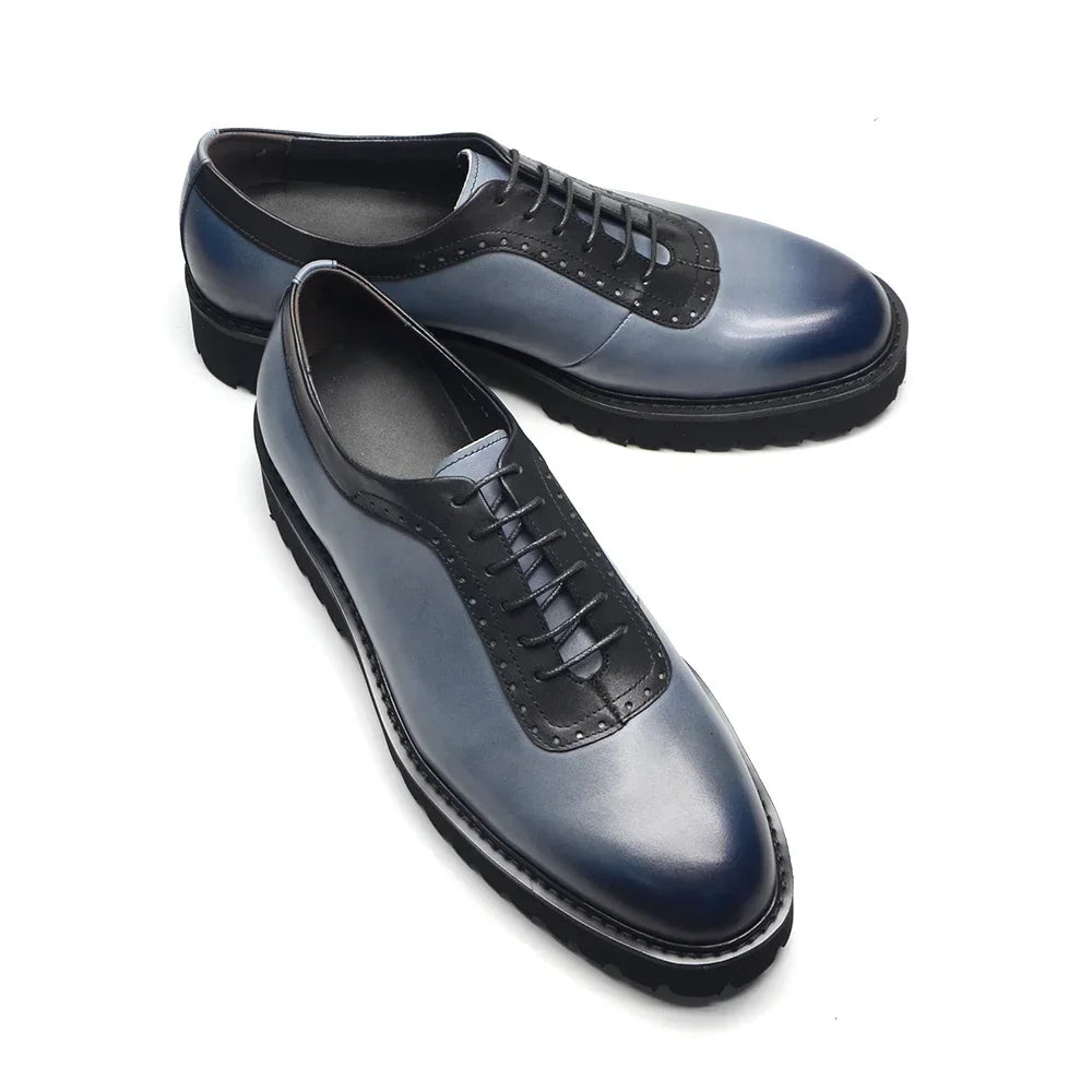 Genuine Leather Height Increasing Oxford Shoes