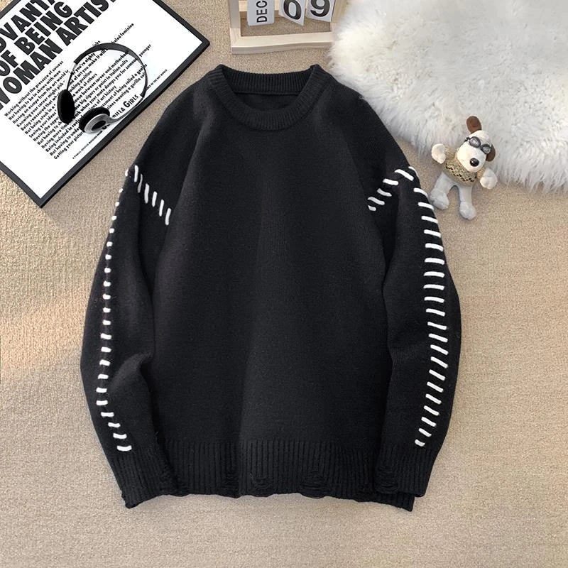 Patchwork Stitches on Sleeve Style Sweater