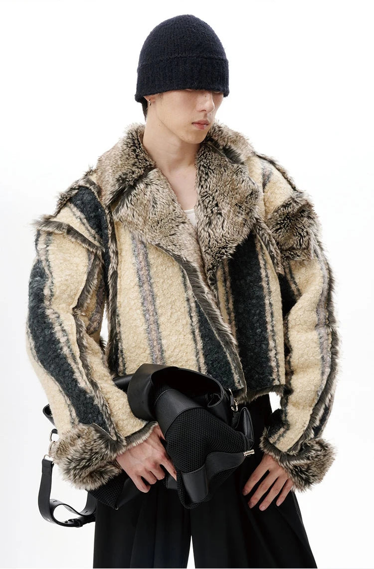 Oversized Reversible Fluffy Faux Fur Jacket