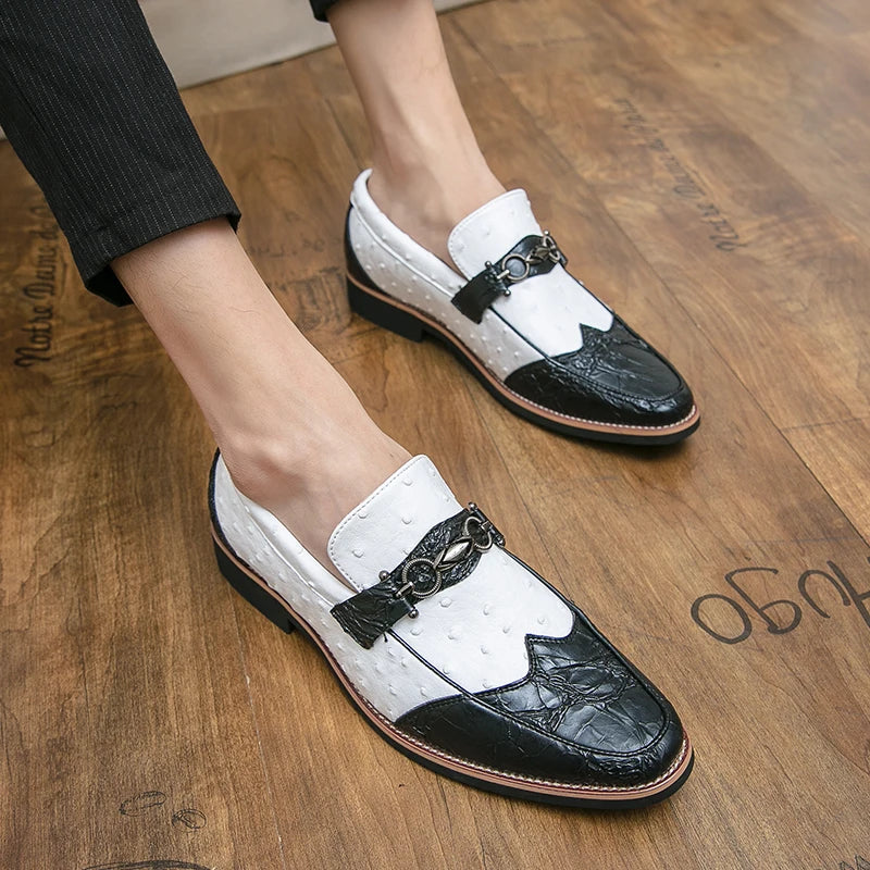 Exotic Leather Buckle Loafers