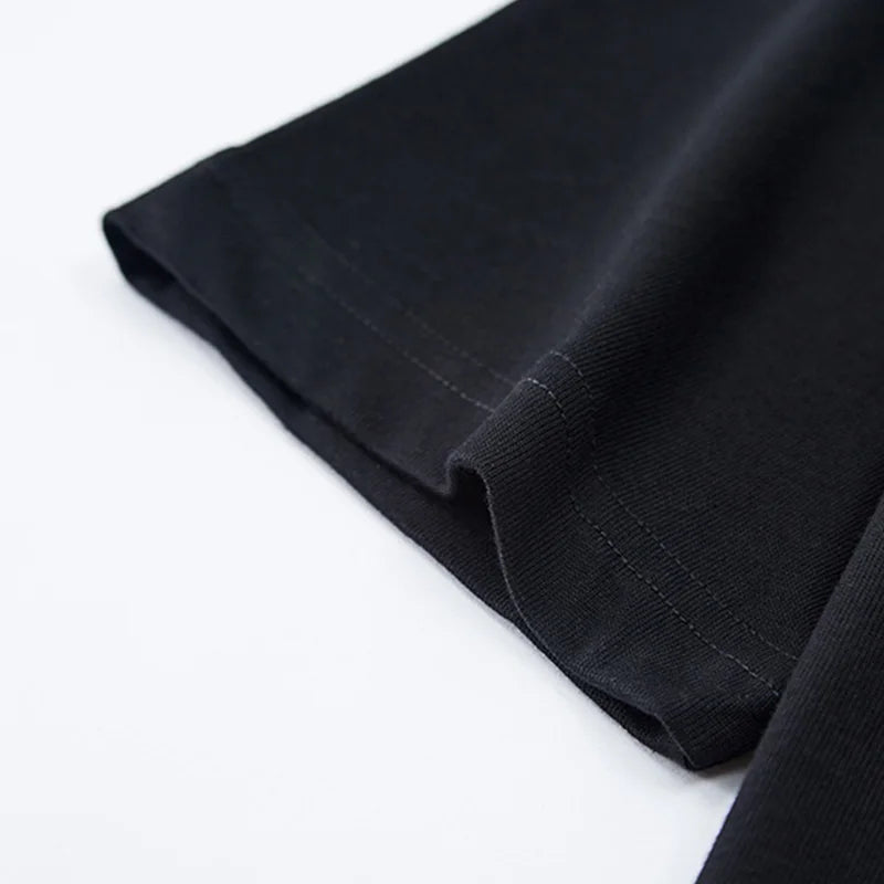 Black Color Printed O-Neck T-Shirt