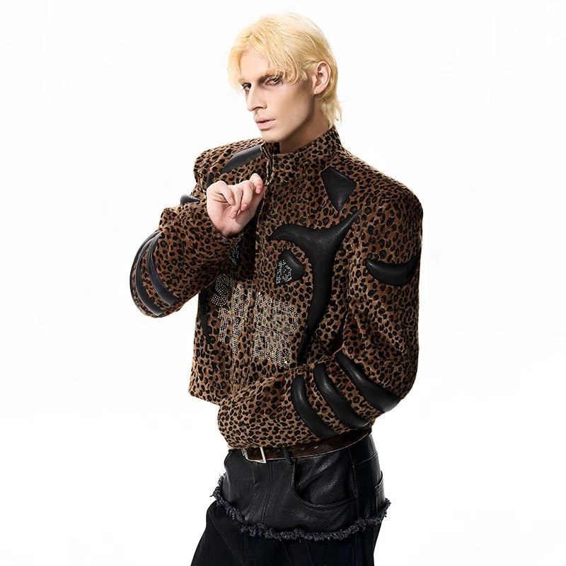 Leather Leopard Patchwork Jacket