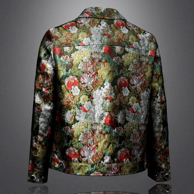 Floral Casual Jacquard Long Sleeve Jacket