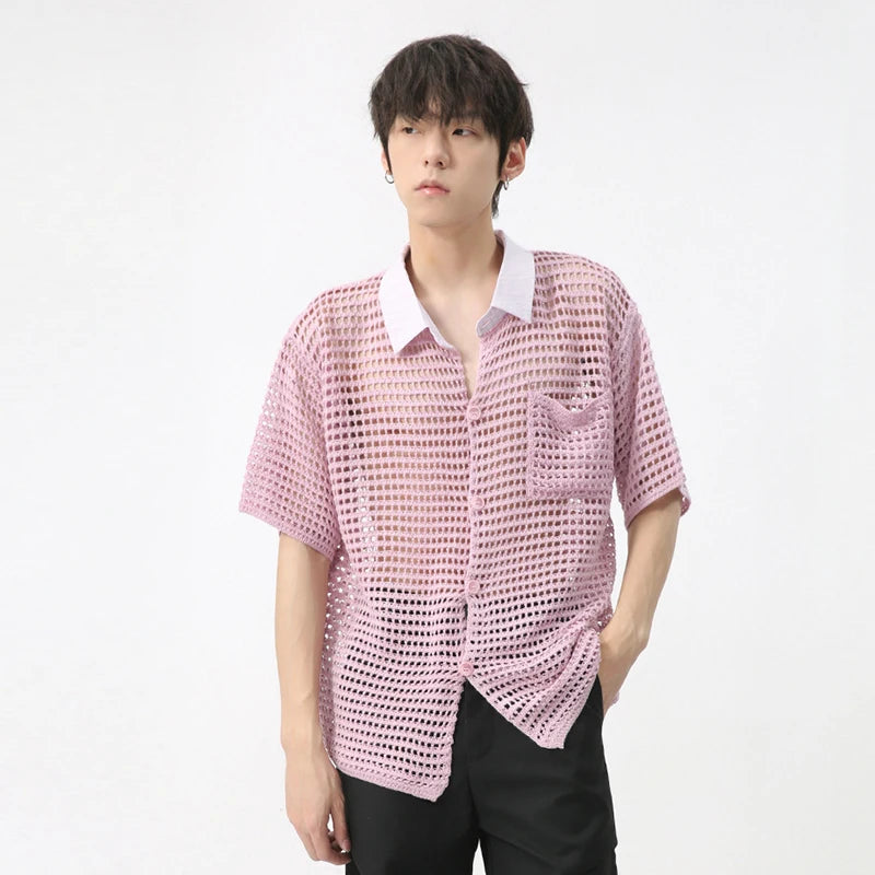 Casual Breathable Hollow Out Shirt