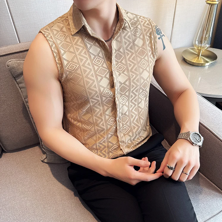 Hollow Geometric Lace Comfortable Vest