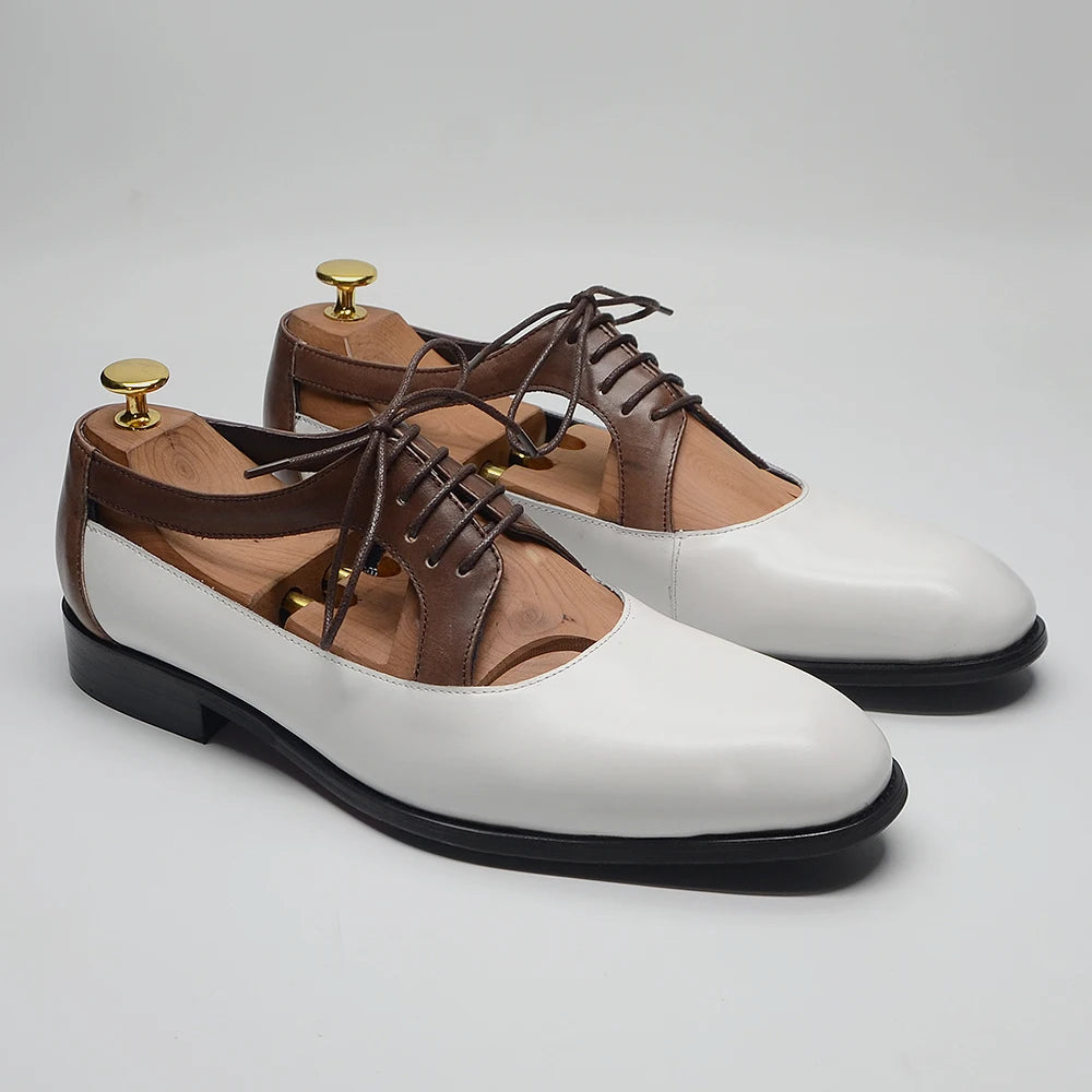 Lace-Up Hollow Genuine Leather Shoes