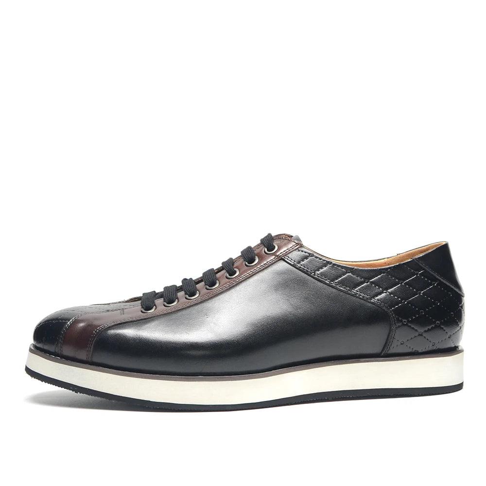 Patchwork Solid and Patterned Derby Shoes