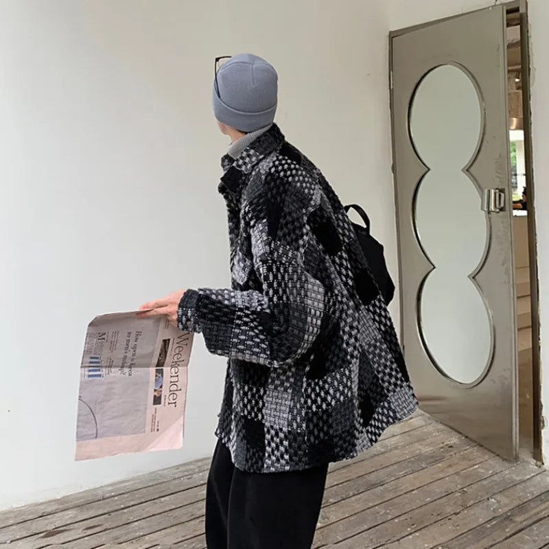 Retro Plaid Pocket Casual Jacket