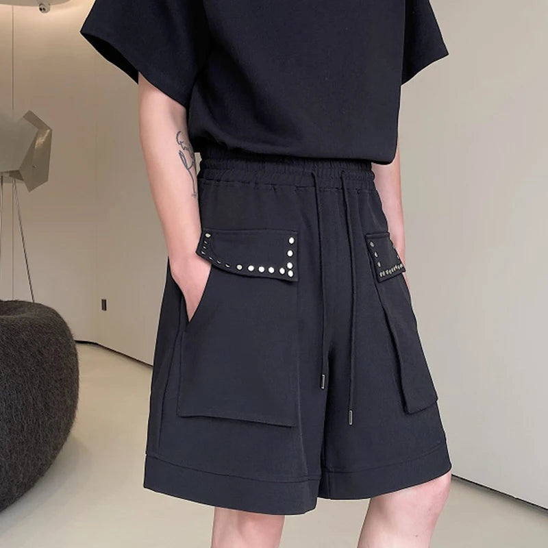 Elastic Waist Wide Leg Casual Shorts
