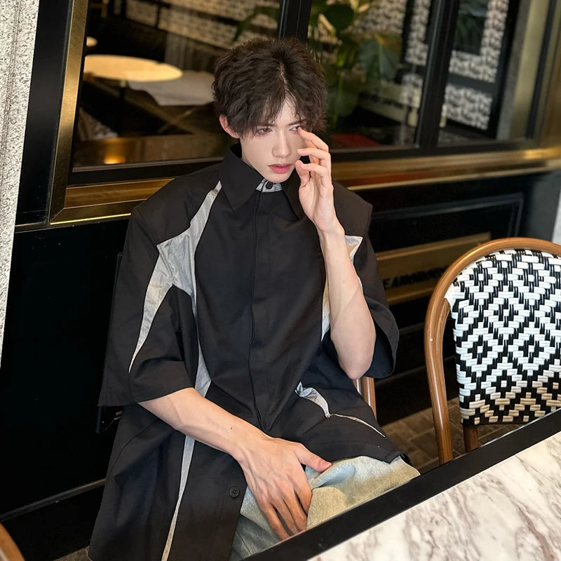 Fashion Patchwork Short Sleeve Shirt