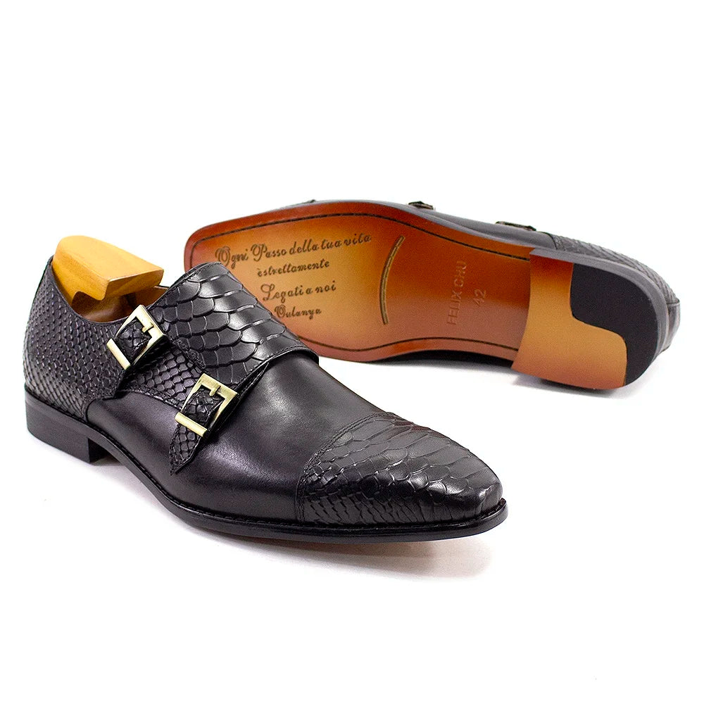 Luxury Double Buckle Monk Strap Shoes