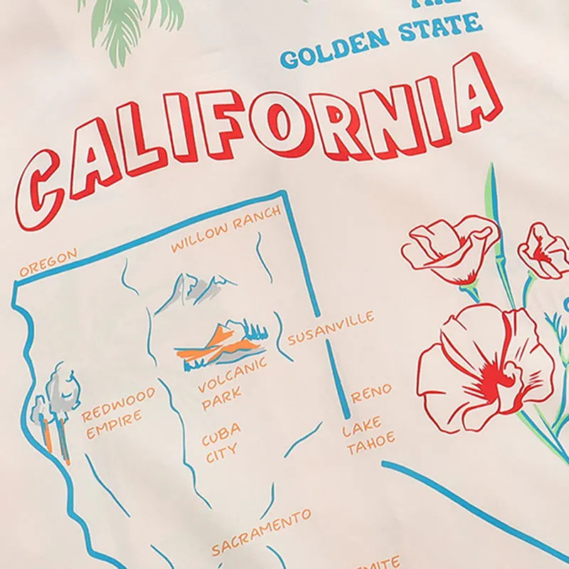 Hawaiian Style Printed Short Sleeve Shirt