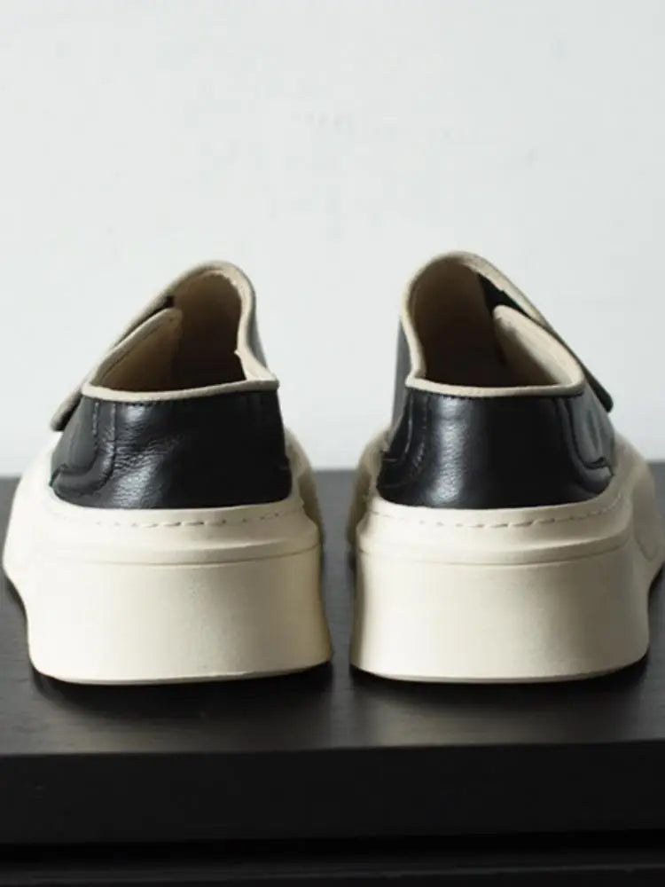 Casual Handmade Genuine Leather Slip On Sneakers