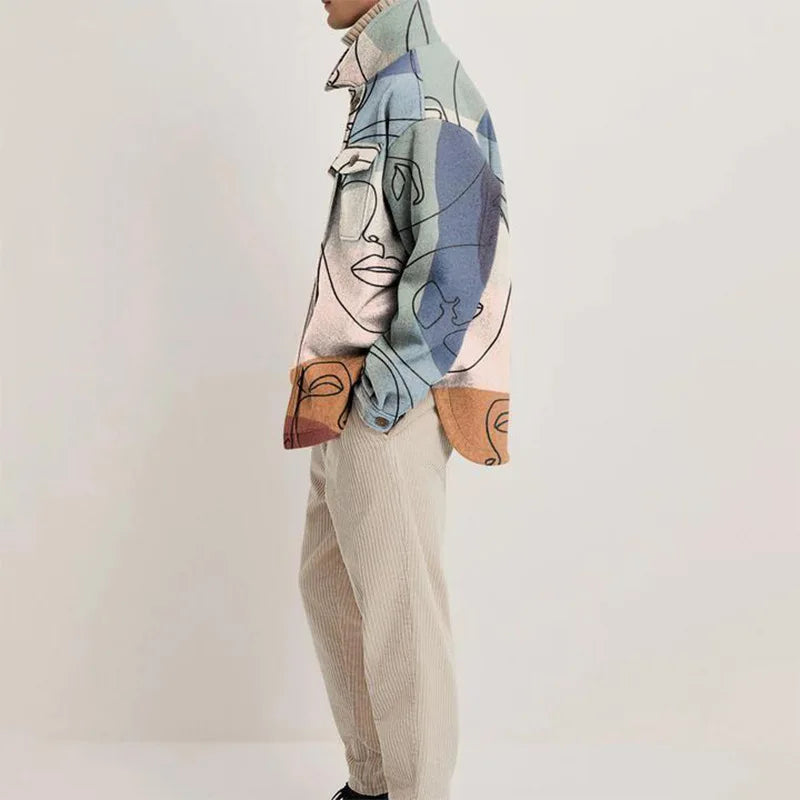 Casual Printed Pattern Men's Jacket