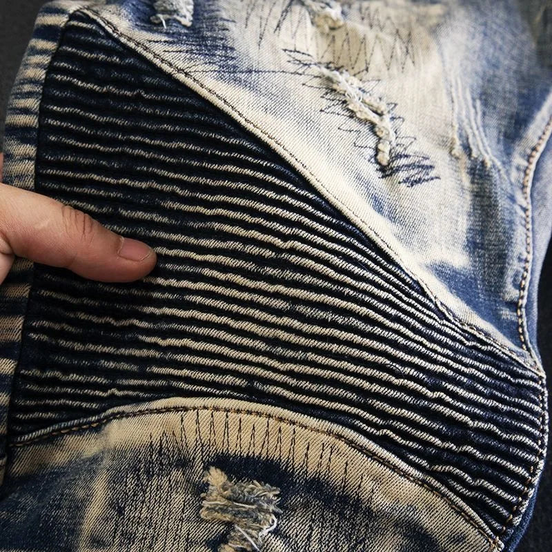 Distressed Moto Sculpt Jeans