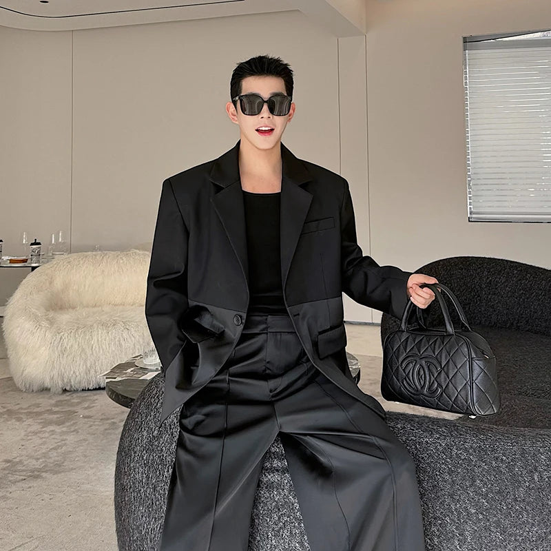 Black Loose Fit Blazer Suit