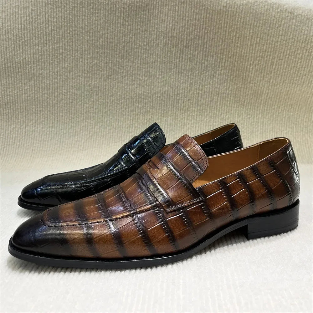 Classic Pointed Toe Genuine Leather Loafers