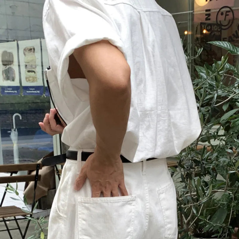 Solid White Short Sleeve Shirt