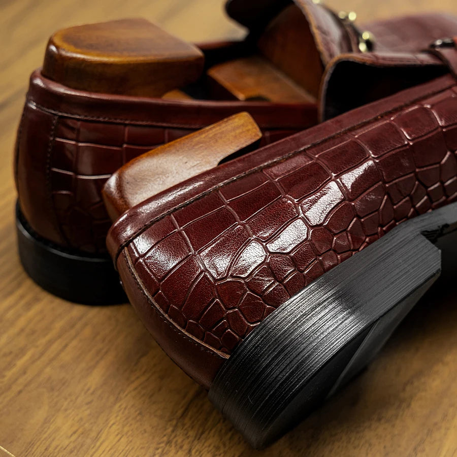 Premium Crocodile Metal Appliques Loafers