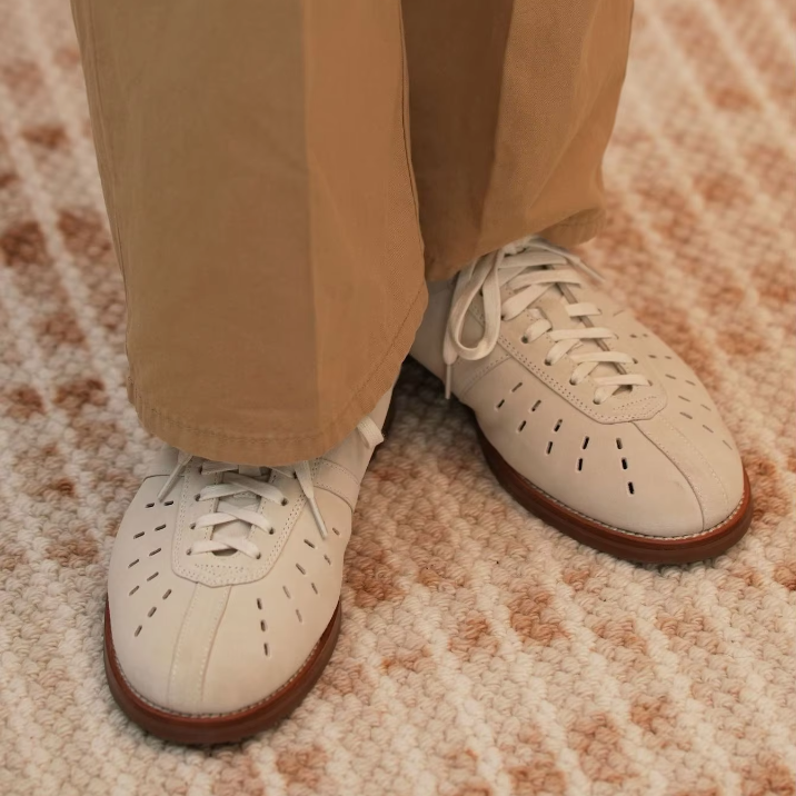 Minimalist Perforated Leather Sneakers