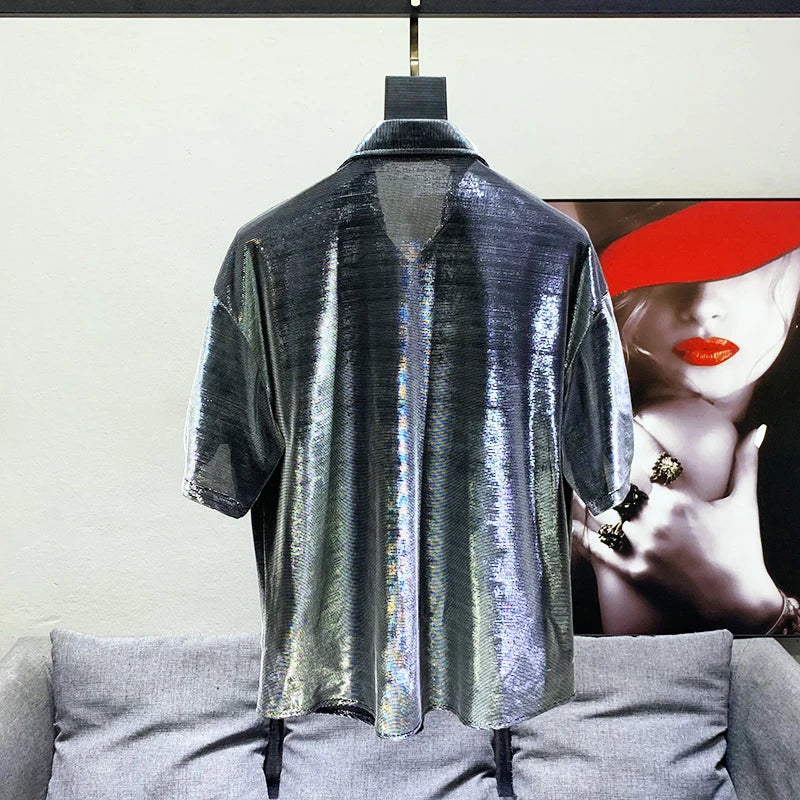 Two Tone Contrast Short Sleeve Shirt