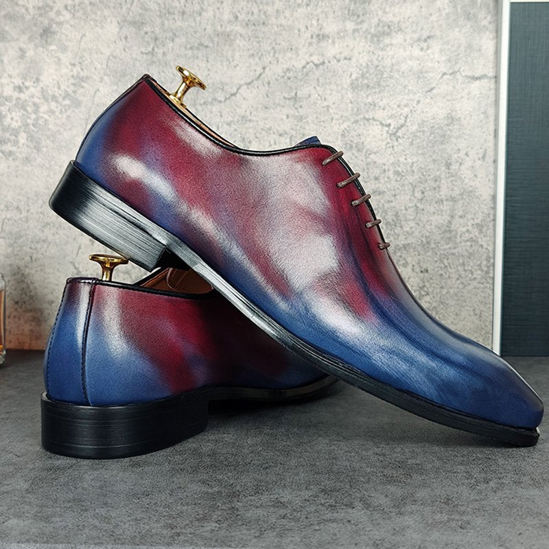 Genuine Leather Scarlet Navy Oxford Shoes