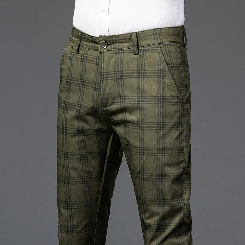 Casual Fashion Plaid Slim Pants