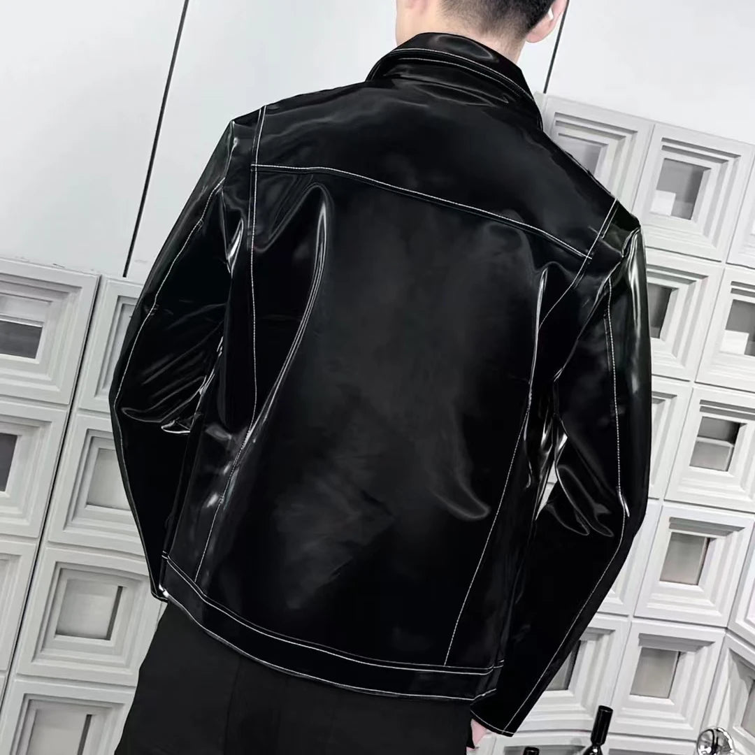 Multi-Zipper Buckle Leather Jacket