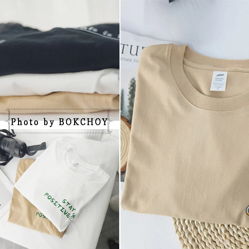 Cotton Polyester Letter Printed T-Shirt