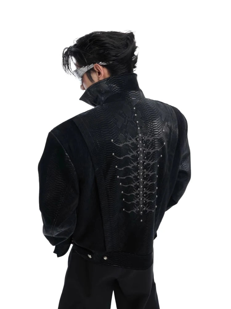 Cool Short Black PU Leather Jacket