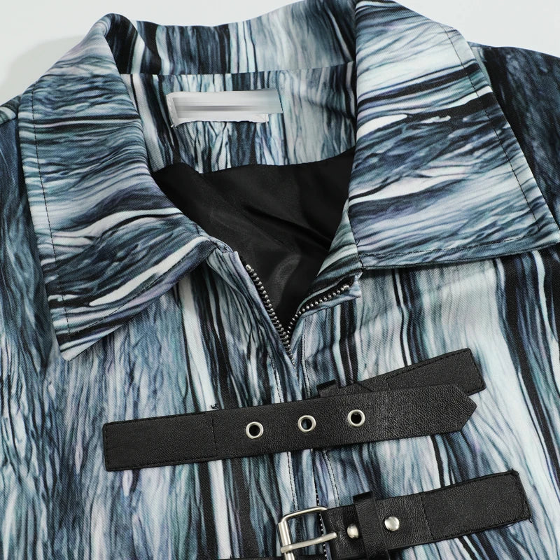 Abstract Dual-Buckle Jacket