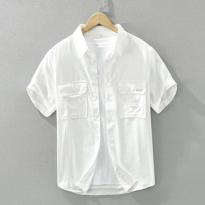 Casual Double Pockets Cotton Shirt