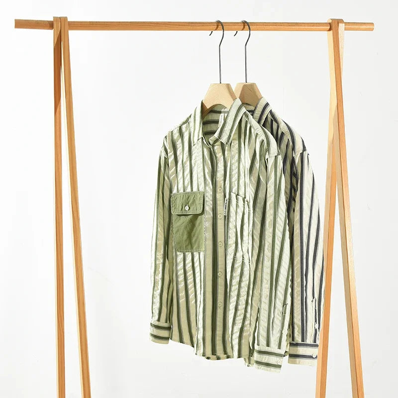 Loose Long Sleeve Striped Shirt