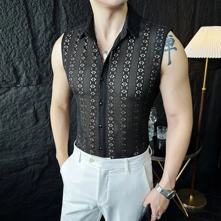 Casual Hollow Out Geometric Vest