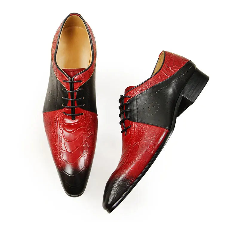 Red Black Leather Dress Shoes