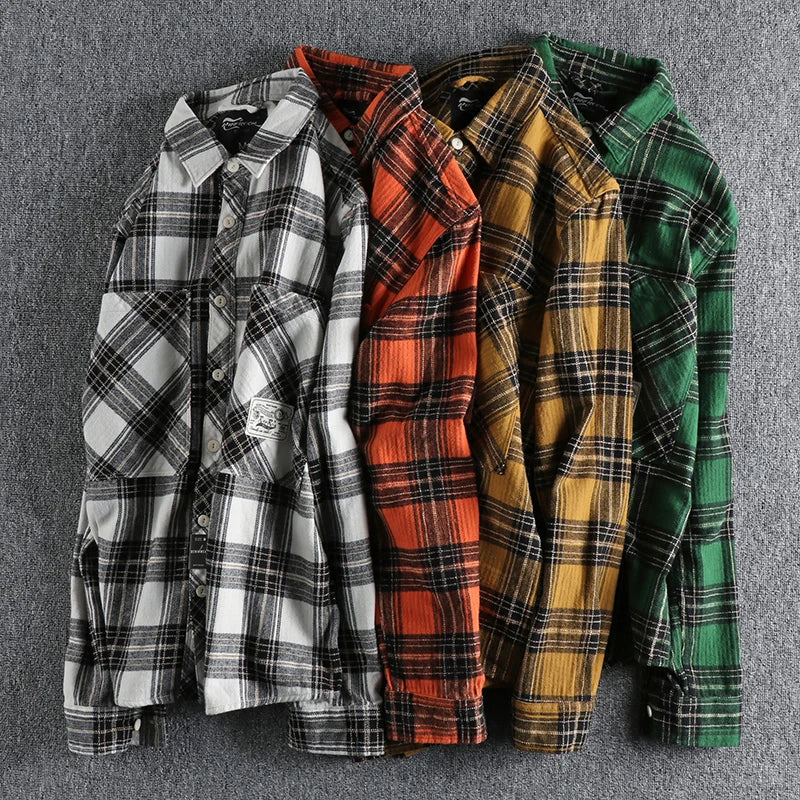 Casual Retro Plaid Long Sleeve Shirt