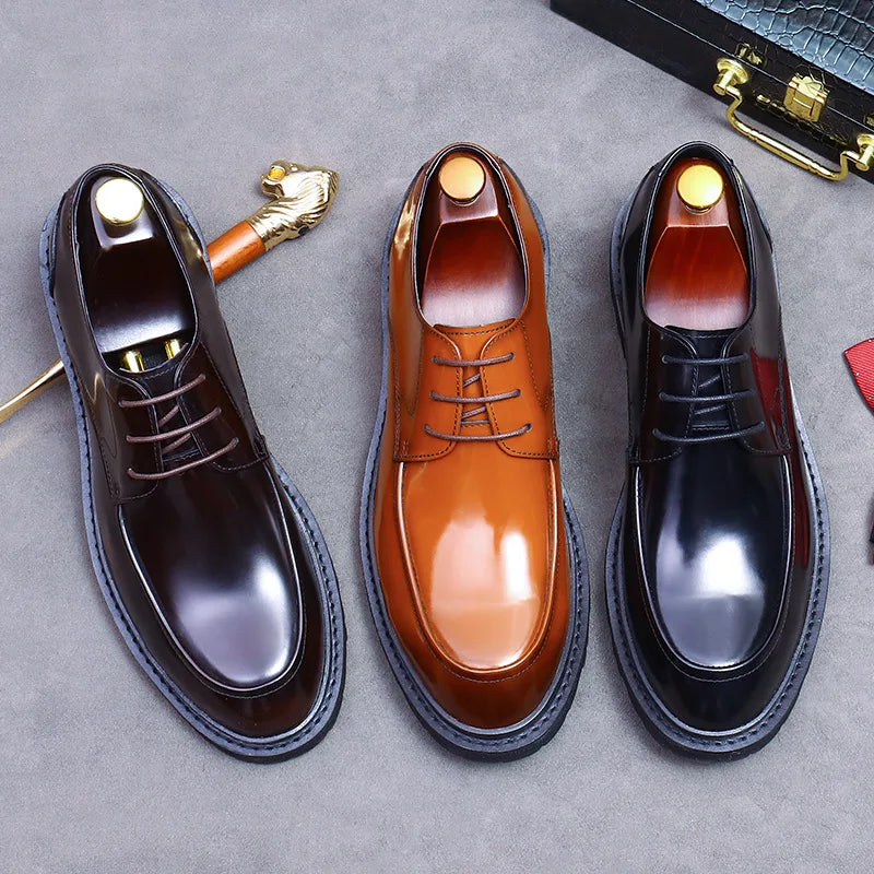 Polished Formal Leather Derby Shoes