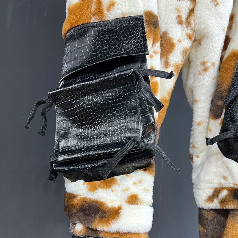 Multiple Big Pockets Patchwork Pants