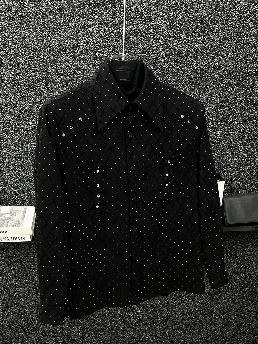 Black Midnight Quilted Stud Shirt