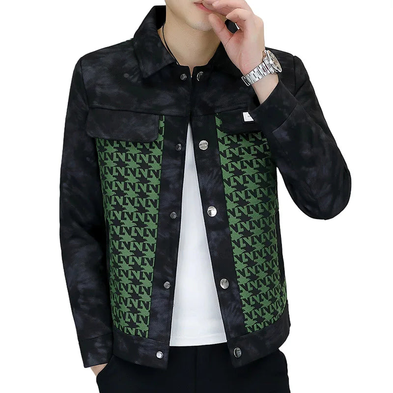 Fashion Patchwork Geometric Design Jacket