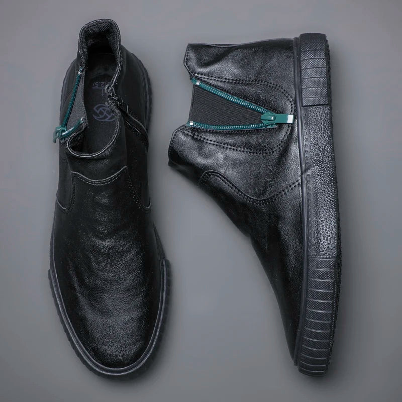 Casual Fashion Leather High Top Boots