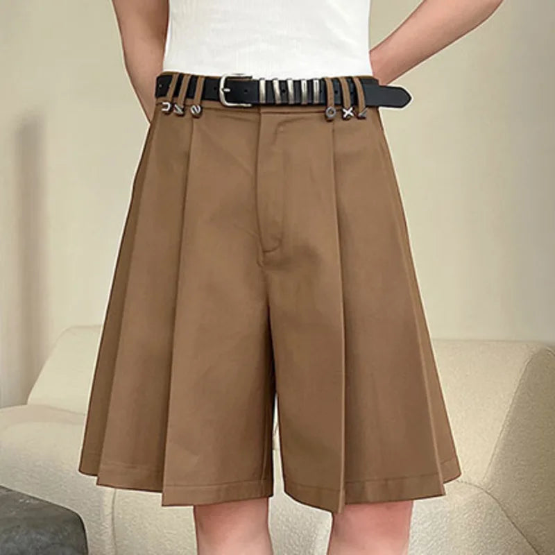 Trend Pleated Niche Design Streetwear Shorts