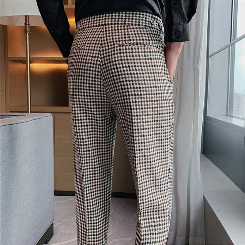 Plaid Neapolitan High Waist Pants