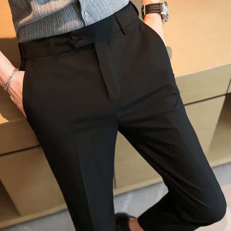 Smart Casual Style Polyester Trousers