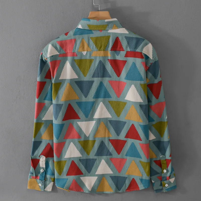 Cotton Triangle Geometric Printed Shirt