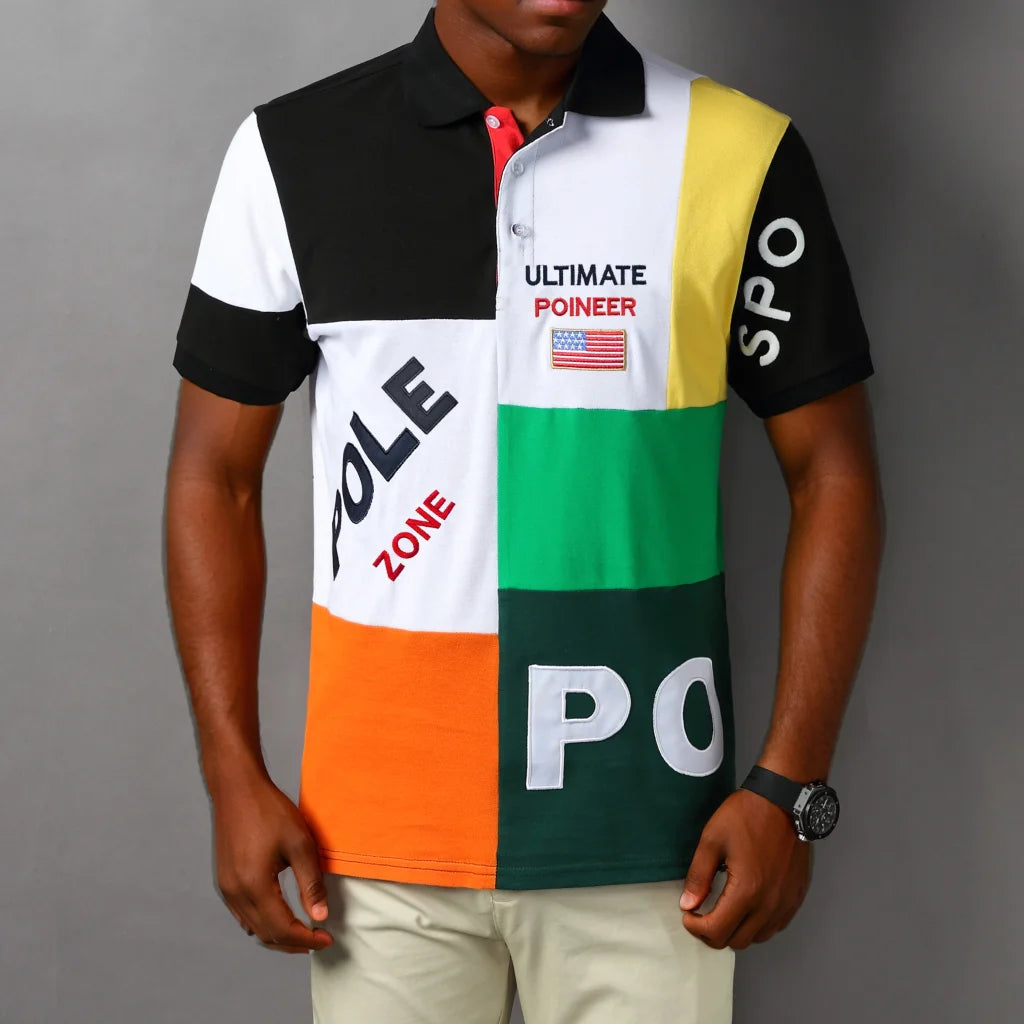 USA Royal Color Block Polo Shirt