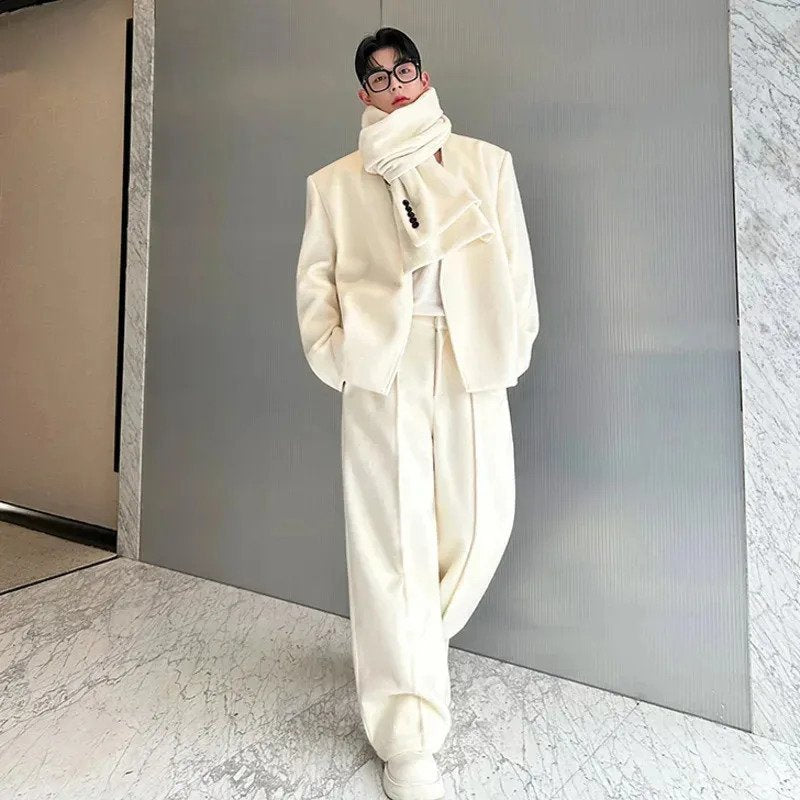 Shawl Neckerchief Loose Fit Pants Set