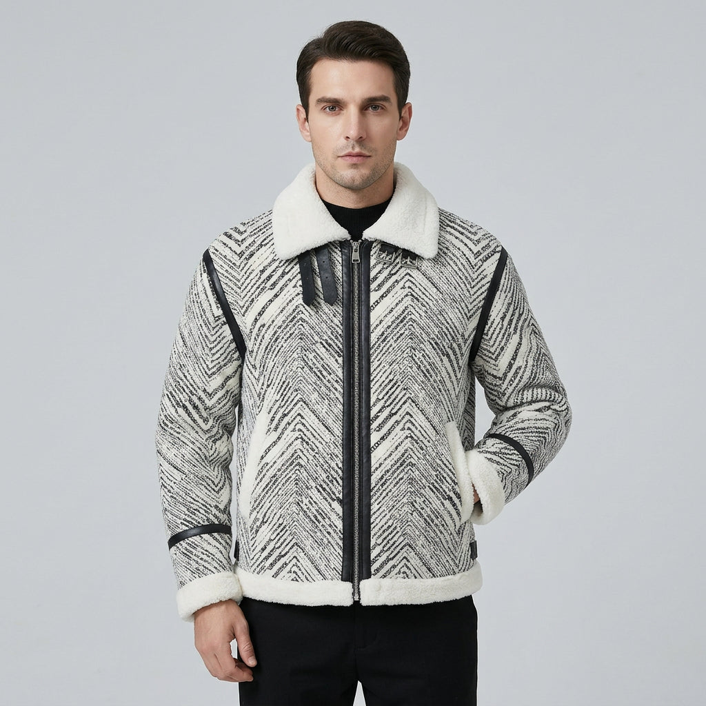 Black White Buckle Strap Jackets